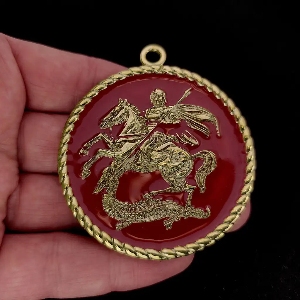 Saint George and the Dragon Round Pendant