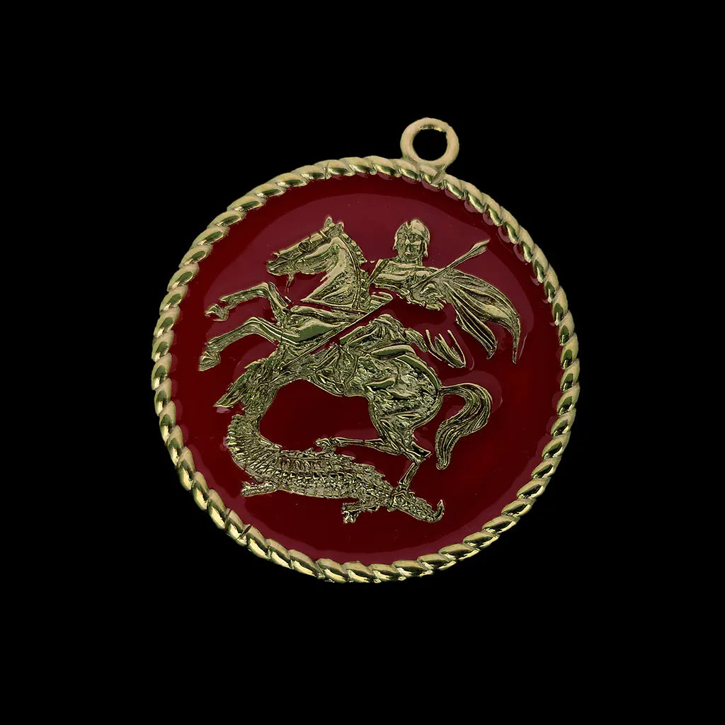Saint George and the Dragon Round Pendant