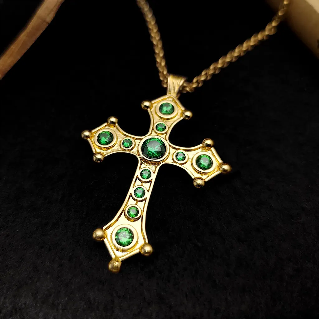 Ball Gold Cross Necklace