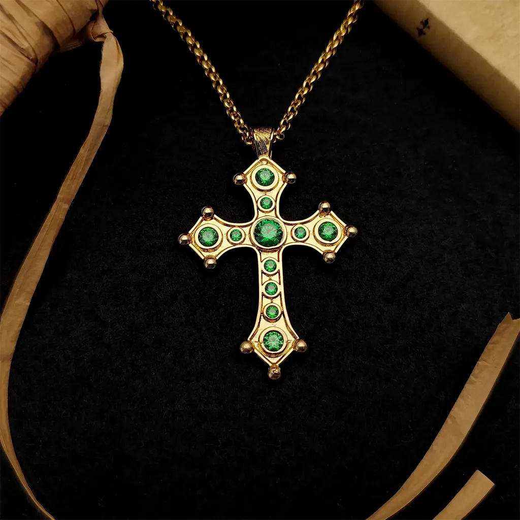 Ball Gold Cross Necklace