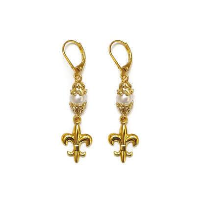 Fleur de Lis pearls Earrings