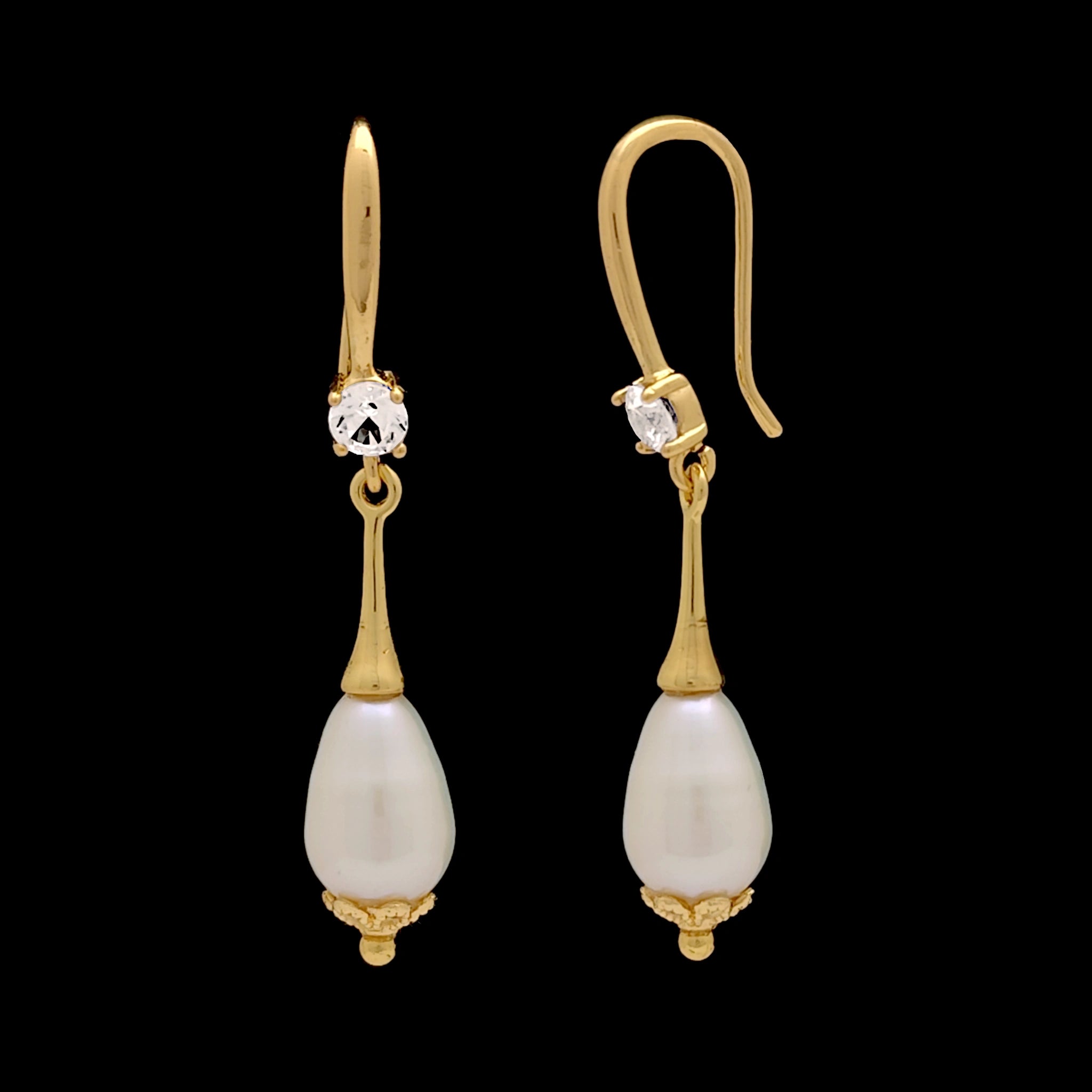 Alexandrine Earrings on a pure black background