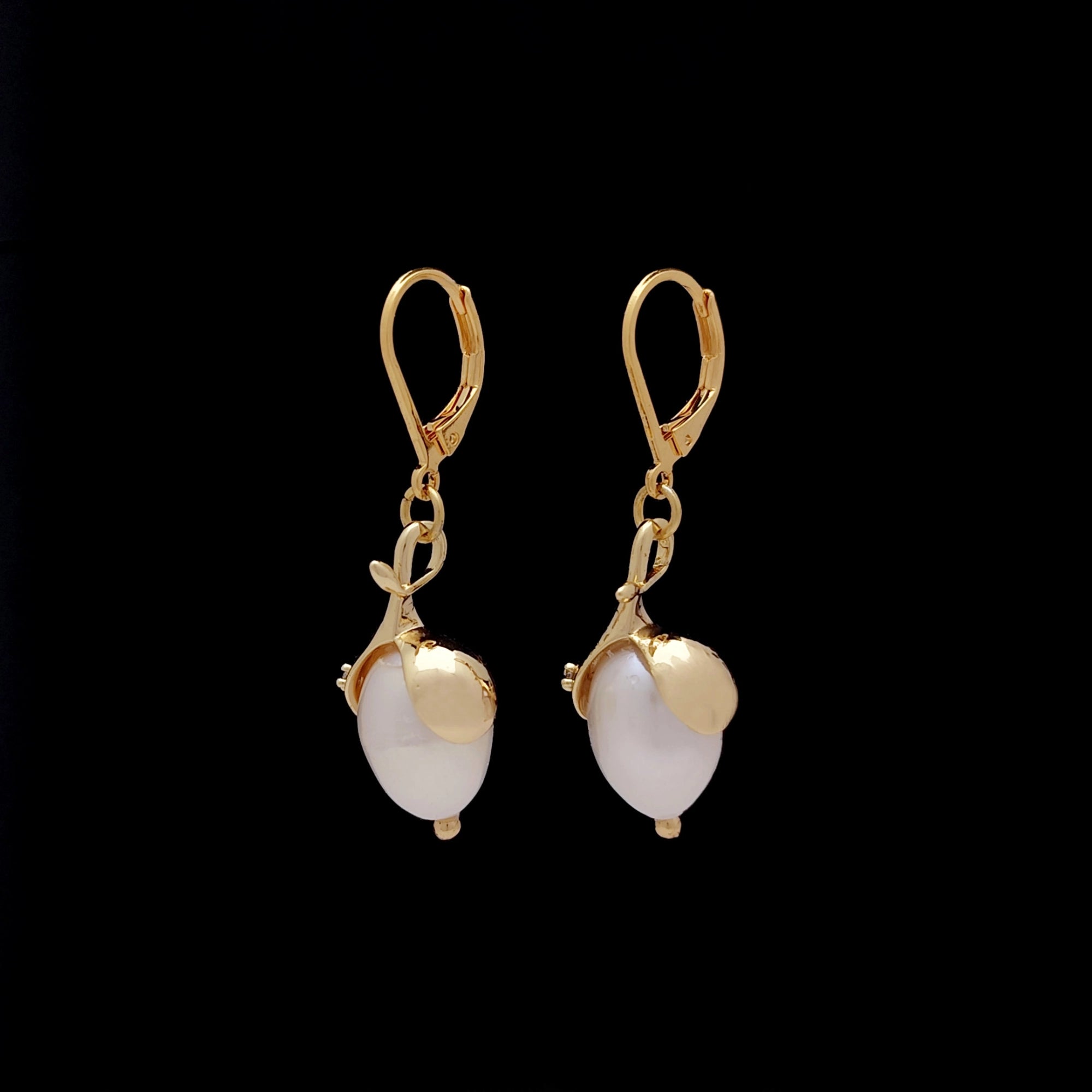 Pendientes Art Nouveau con perlas de gota Julie