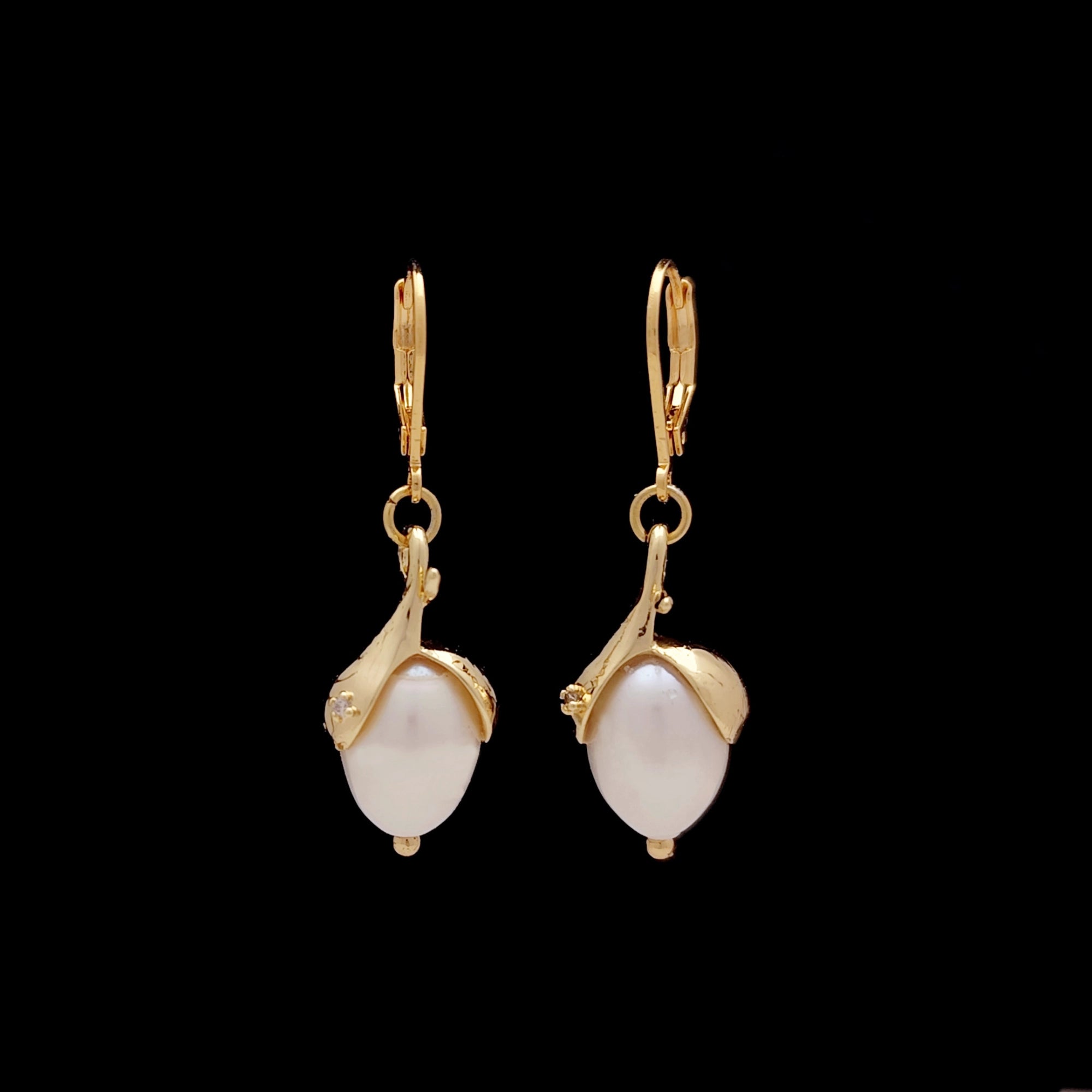 Pendientes Art Nouveau con perlas de gota Julie