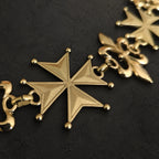 Close up view Maltesse Cross and Double Fleur de Lis Chain of Office