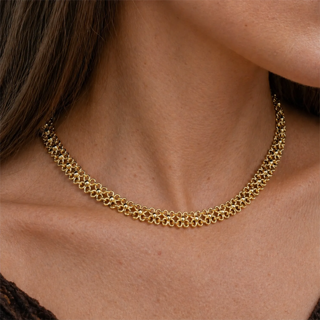 Renaissance-choker Costanza, goudkleurig