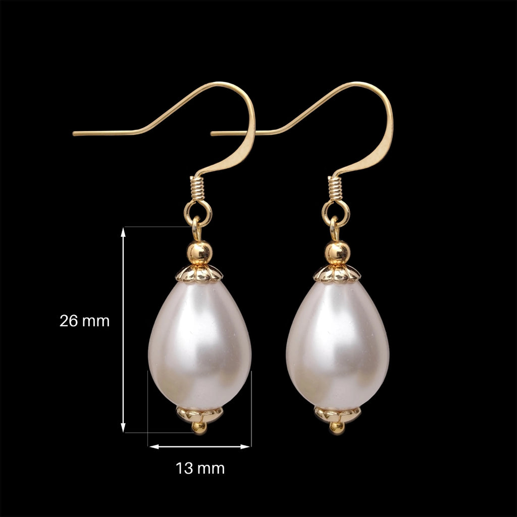 Eleonora of Toledo Earrings with French Hooks closures front view with measures