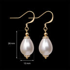 Eleonora of Toledo Earrings with French Hooks closures front view with measures