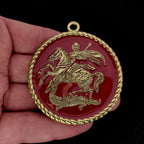 Runder Anhänger „Der Heilige Georg und der Drache“