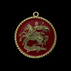 Runder Anhänger „Der Heilige Georg und der Drache“