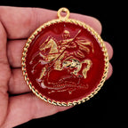 Runder Anhänger „Der Heilige Georg und der Drache“