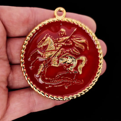 Saint George and the Dragon Round Pendant
