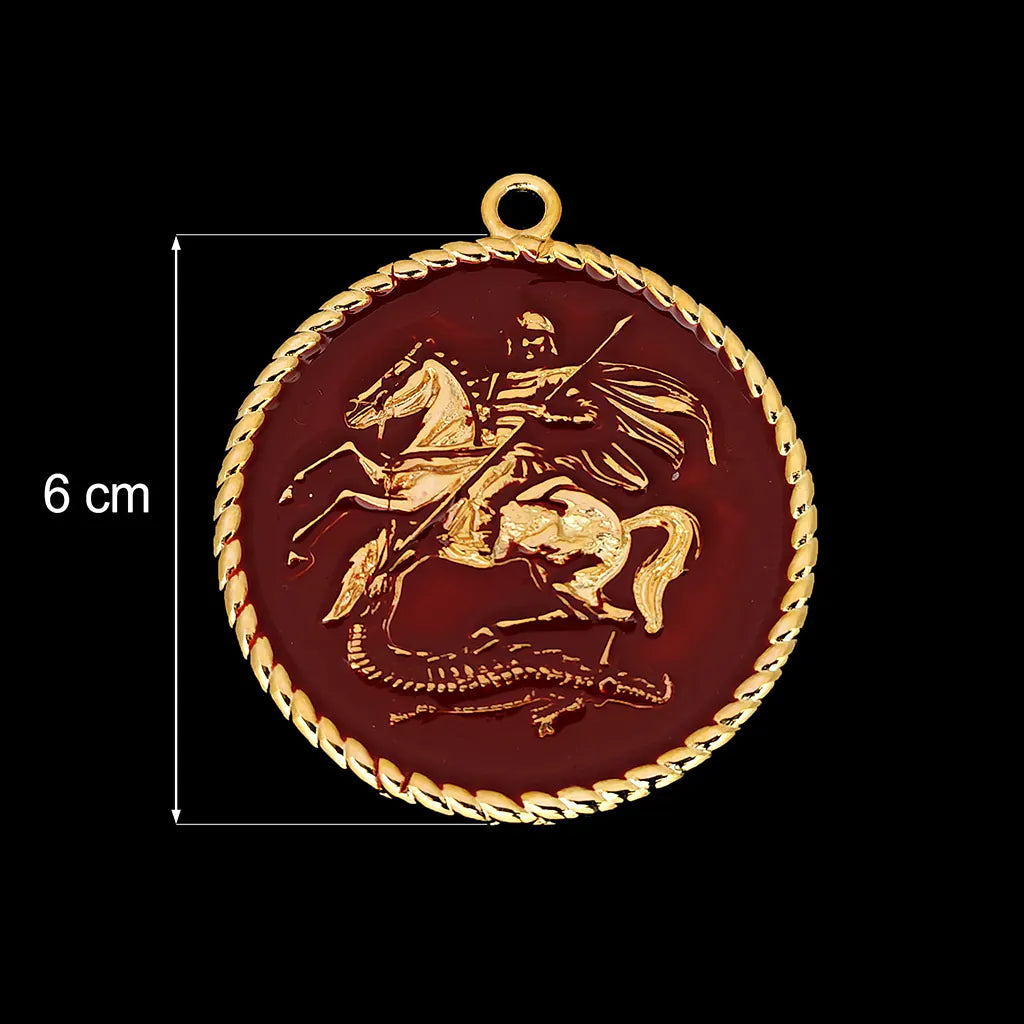 Saint George and the Dragon Round Pendant
