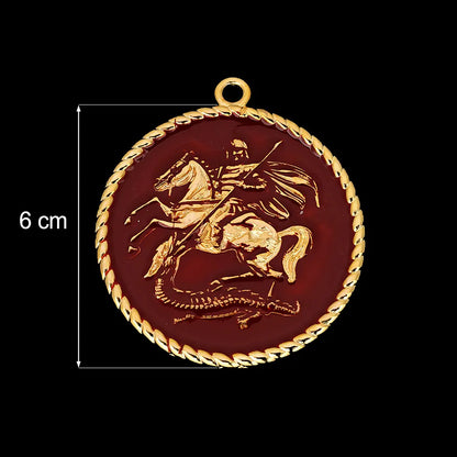 Saint George and the Dragon Round Pendant