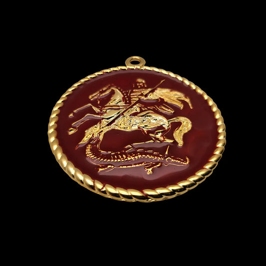 Saint George and the Dragon Round Pendant