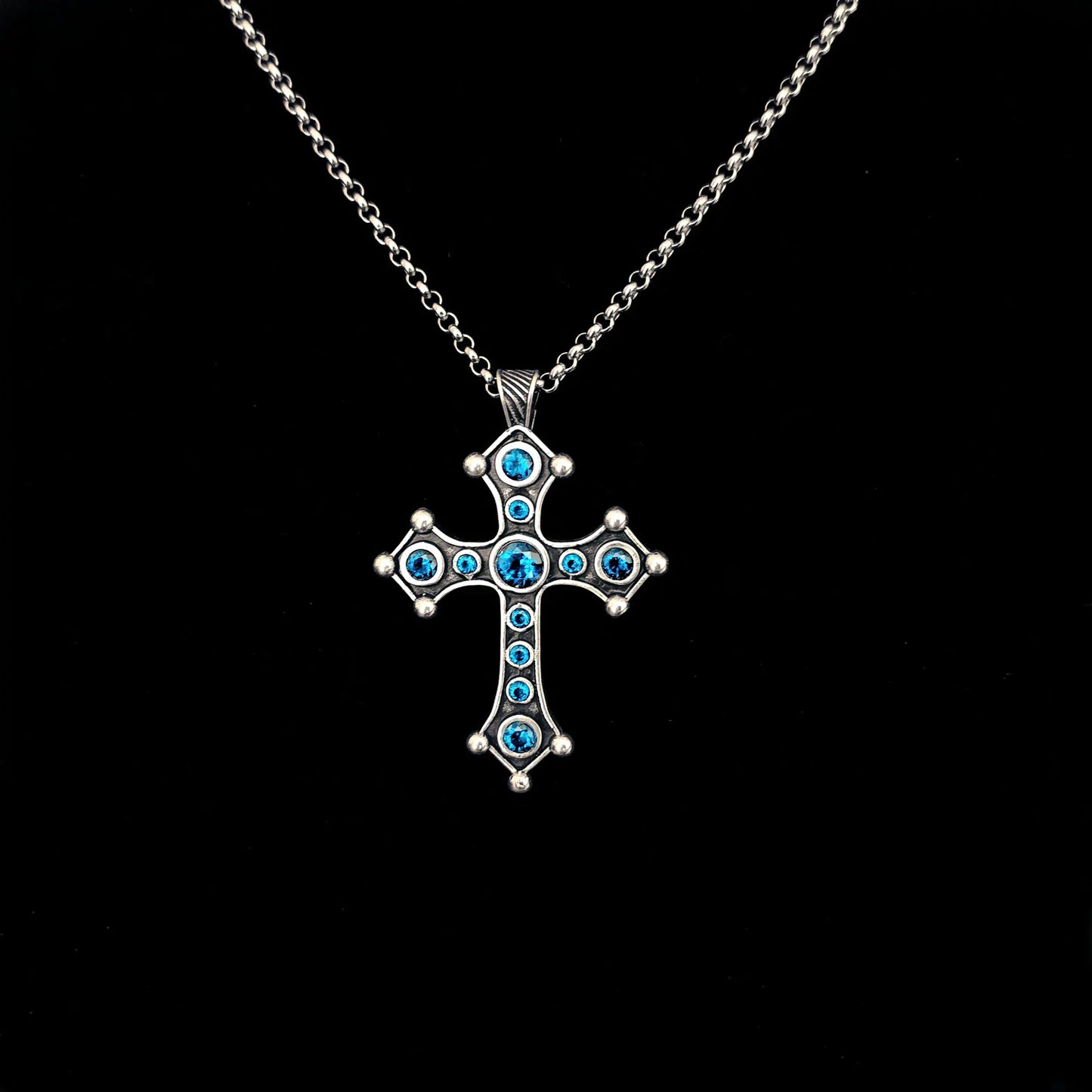 Ball Silver Cross Necklace