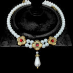 Tudor Three Quatrefoil Pearl Necklace