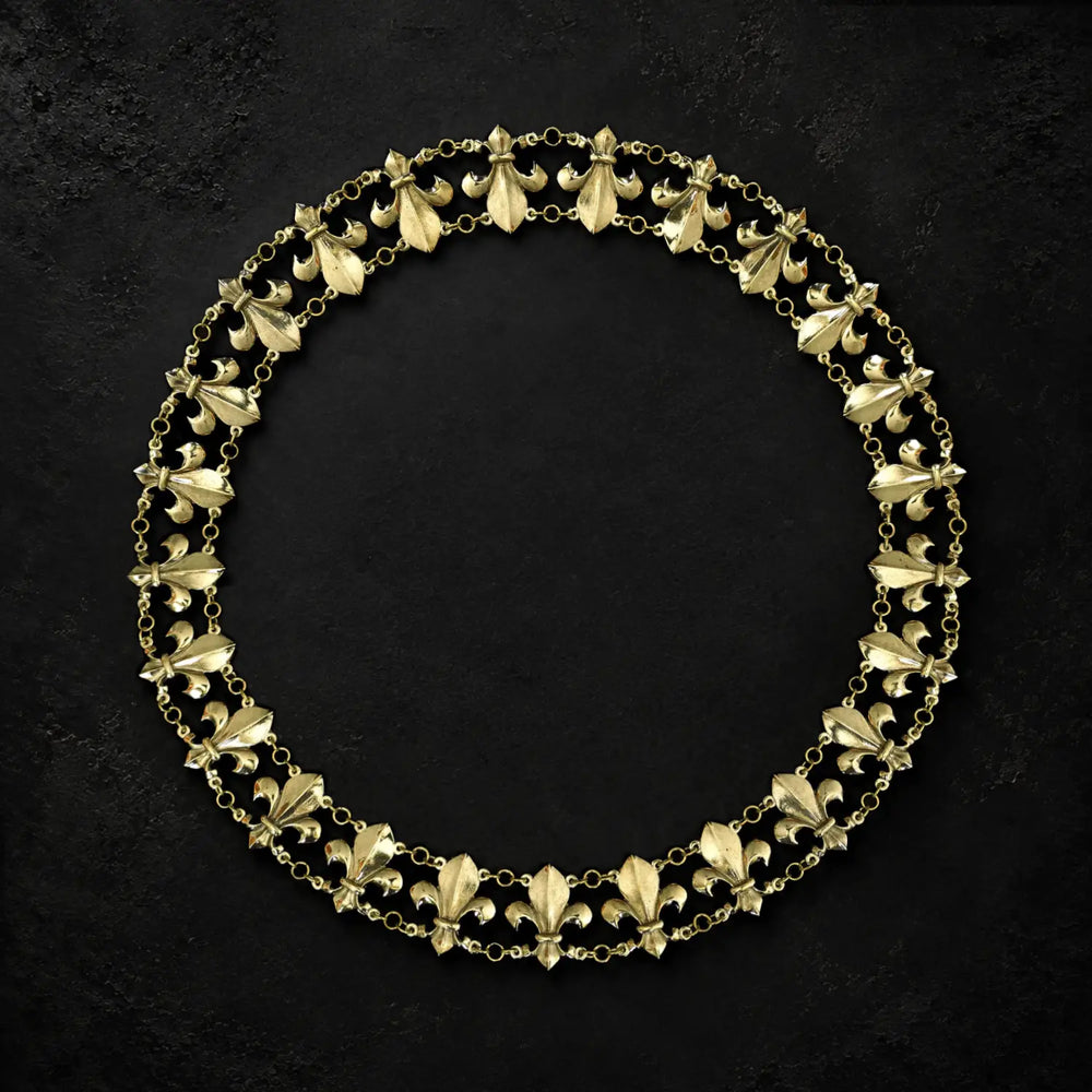 Ambtsketting met Franse lelies, messingkleurig