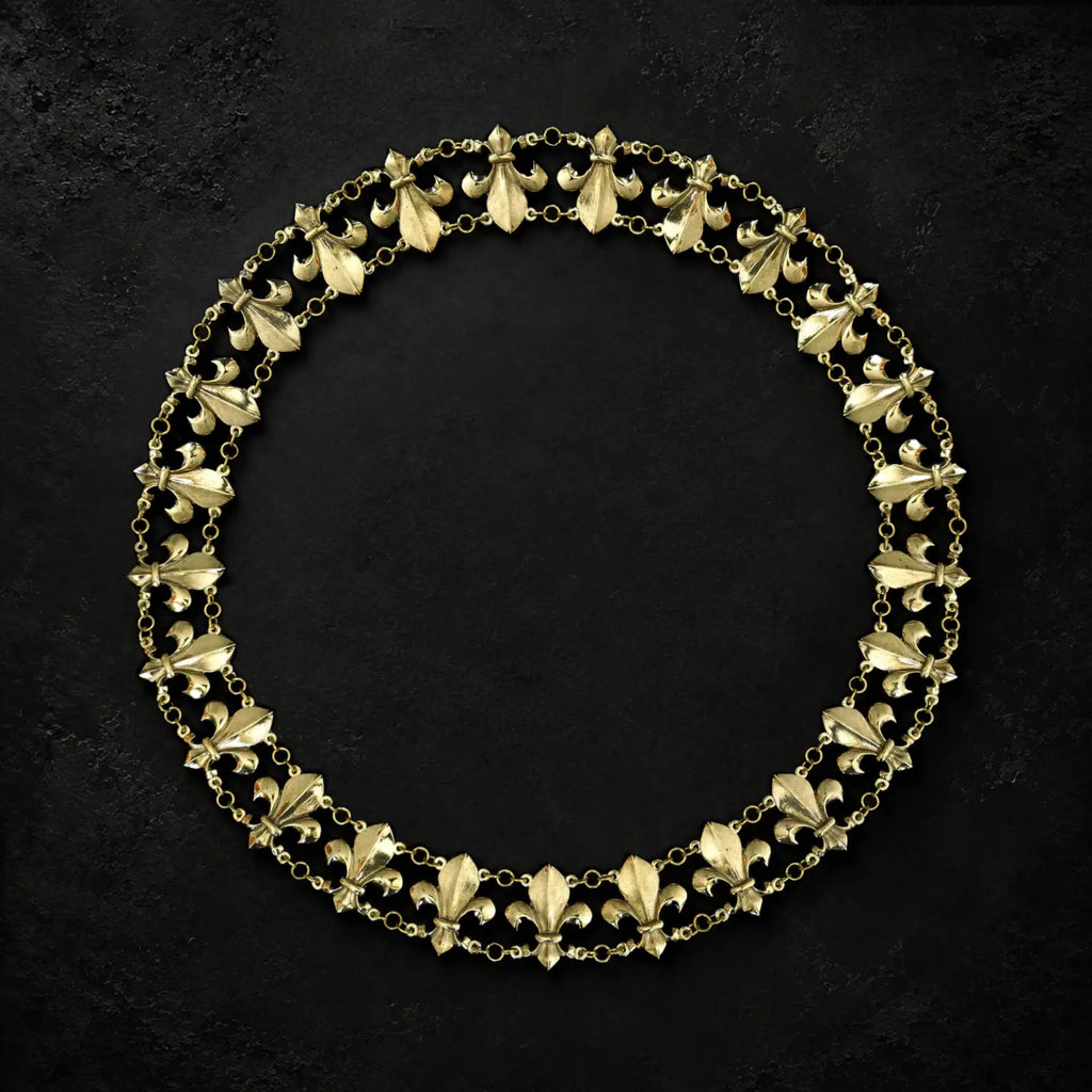 Fleur de Lis Brass Chain of Office Collar